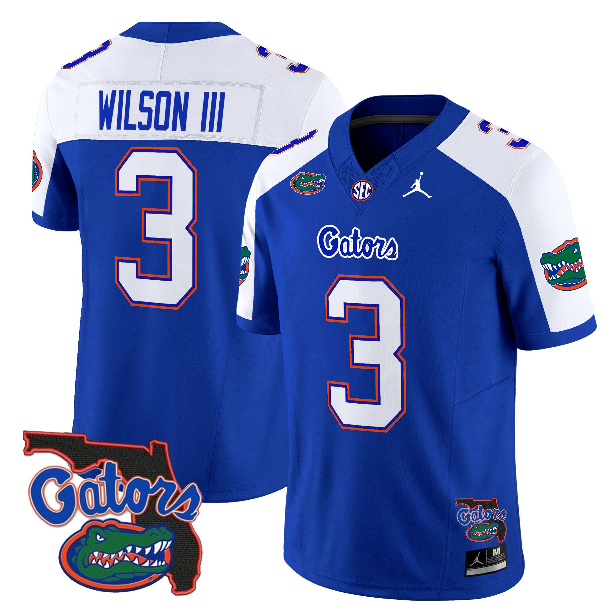 Men Florida Gators #3 Wilson iii Blue 2024 Florida Patch Vapor Limited NCAA Jersey->ncaa teams->NCAA Jersey